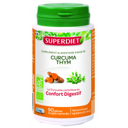 SUPERDIET Curcuma Thym BIO - 90 Gélules