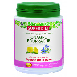 SUPERDIET Huile d'Onagre et Bourrache - 200 Capsules