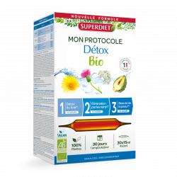 SUPERDIET Protocole Détox BIO - 30 Ampoules de 15ml