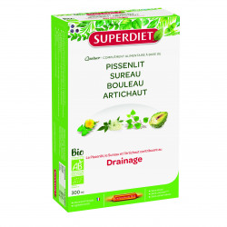 SUPERDIET Quatuor Pissenlit Drainage BIO - 20 Ampoules de 15ml