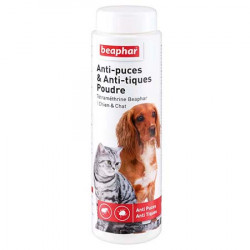 BEAPHAR CHIEN & CHAT Poudre anti-puces et anti-tiques 150ml