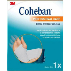 COHEBAN Bande de Contention Cohésive Elastique 7cmX3m Blanche