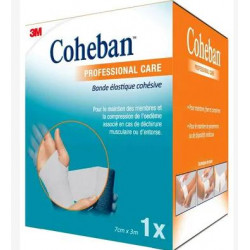 COHEBAN Bande de Contention Cohésive Elastique 7cmX3m Blanche