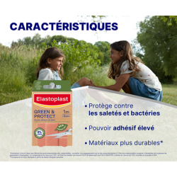 ELASTOPLAST Green & Protect - 10 Bandes à découper 10x6 cm