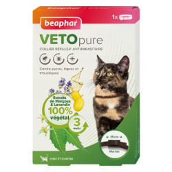 BEAPHAR VETOPure CHAT Collier répulsif antiparasitaire 35cm