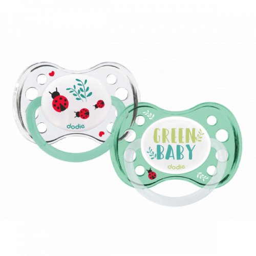 DODIE SUCETTES ANATOMIQUES + de 6 mois Green Baby - 2 Sucettes