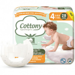 COTTONY ORGANIC COTTON NAPPIES Size 4 (7-18 kg) - 28 Nappies