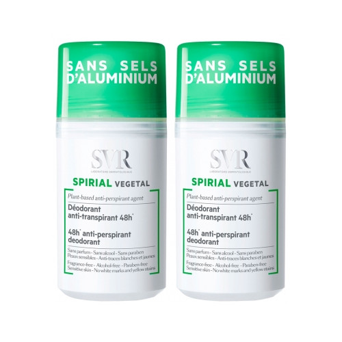 SVR SPIRIAL Déodorant Anti-Transpirant Végétal Roll-on - Lot de