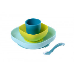 BEABA COFFRET REPAS SILICONE AVEC VENTOUSE - 4 Pièces