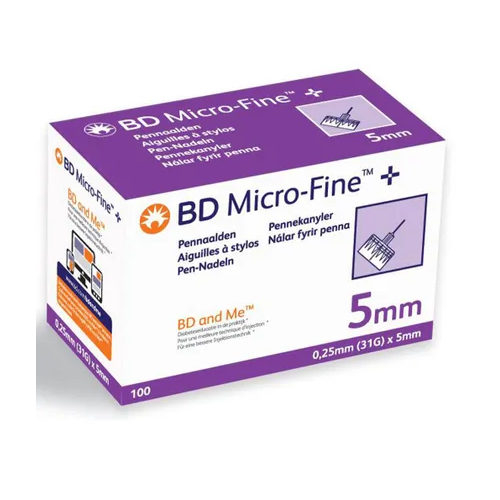 BD MICROFINE Aiguilles pour Stylos 5mm - 100 Pièces