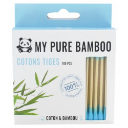 MY PURE BAMBOO COTONS TIGES BLEU - 100 Pièces