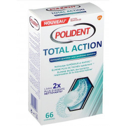 POLIDENT TOTAL ACTION - 66 Comprimés Nettoyants