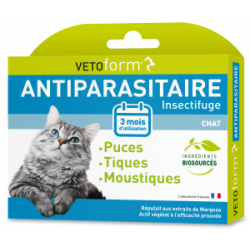 VETOFORM ANTIPARASITAIRE INSECTIFUGE CHAT - 3 Pipettes