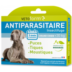 Vetoform Antiparasitaire Grand chien +30kg - 6 pipettes