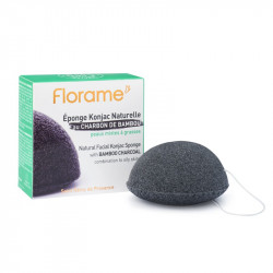 FLORAME EPONGE KONJAC NATURELLE AU CHARBON DE BAMBOU