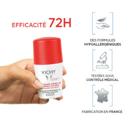 VICHY DÉODORANT 72H Détranspirant Intensif Bille - Lot de 2x50ml