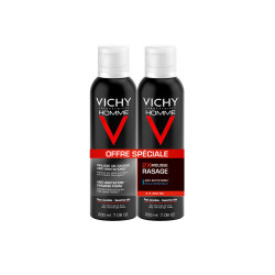 VICHY HOMME MOUSSE À RASER ANTI-IRRITATIONS 2 X 200 ml