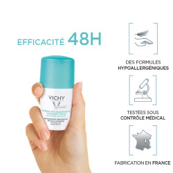 VICHY DÉODORANT ANTI-TRANSPIRANT Peau Sensible Roll-on - Lot de