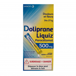 DOLIPRANE LIQUIZ Paracetamol 500mg - Suspension buvable 12