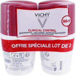 VICHY DÉODORANT CLINICAL CONTROL 48H Spray - Lot de 2x50ml