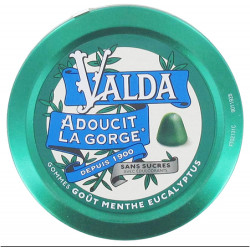 VALDA Gomme Menthe Eucalyptus Sans Sucre - 50g