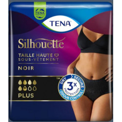 TENA SILHOUETTE TAILLE HAUTE NOIR Taille L 46-56 PLUS X8