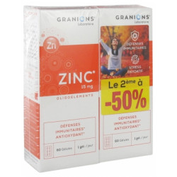 GRANIONS ZINC GLUCONATE 15mg - Lot de 2X60 Gélules