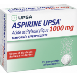 ASPIRINE UPSA 1000mg - 20 Comprimés Effervescents