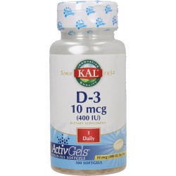 KAL VITAMINE D3 - 100 Gélules