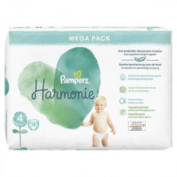 PAMPERS COUCHES HARMONIE TAILLE 4 (9-14kg) - 72 Couches