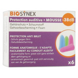 BIOSYNEX PROTECTION AUDITIVE MOUSSE -38dB - 6 Pièces