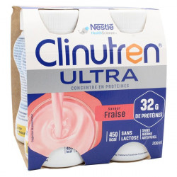 CLINUTREN ULTRA Concentré en Protéines Goût Fraise - 4x200ml