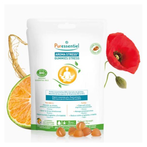 PURESSENTIEL - Aroma Stress Gummies Stress Goût Mandarine - 45