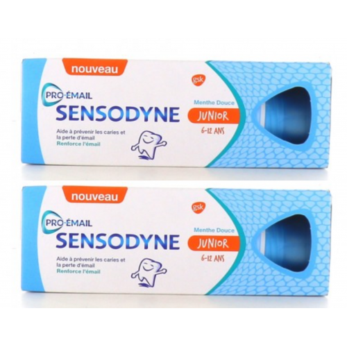 SENSODYNE PRO-ÉMAIL Junior 6-12 ans Menthe Douce - Lot de 2x50ml