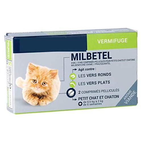 BIOCANINA MILBETEL Vermifuge Petit Chat et Chaton de 0.5kg à