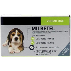 BIOCANINA MILBETEL Vermifuge Chiot et Petit Chien 0.5kg à 10kg