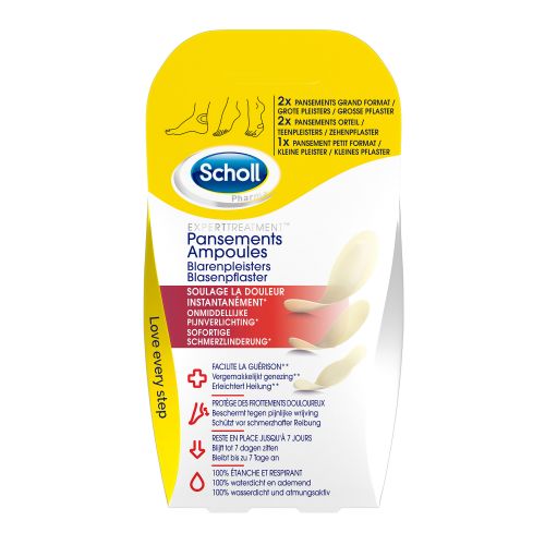 SCHOLL PANSEMENT AMPOULE Différentes Tailles Pour Talons et Orteils - 5 Pansements