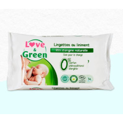 LOVE & GREEN LINGETTES AU LINIMENT - 56 Lingettes