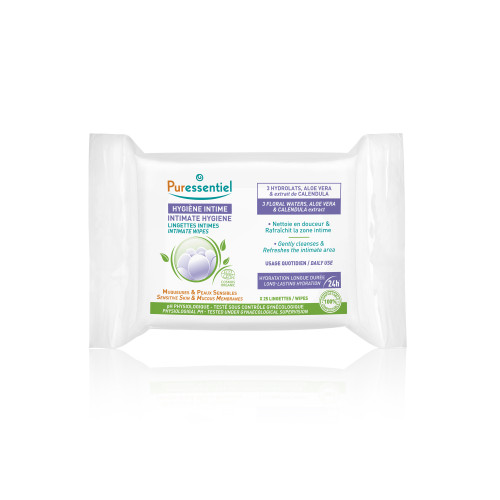 PURESSENTIEL Lingettes Intimes - 25 Lingettes