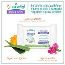 PURESSENTIEL Lingettes Intimes - 25 Lingettes