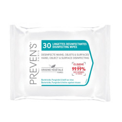 PREVENS LINGETTES HYDRO ALCOOLIQUES - 30 Lingettes