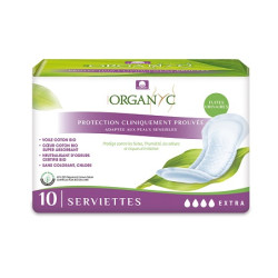 ORGANYC Serviettes Extra Pour Fuites Urinaires - 10 Serviettes