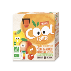 VITABIO COOL Fruits Gourde Pomme Pêche Abricot - 4 x 90g