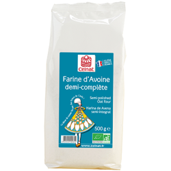 CELNAT Farine D'Avoine Demi-Complète - 500g