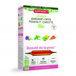 SUPERDIET Quatuor Bardane Beauté de la Peau BIO - 20 Ampoules