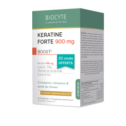 BIOCYTE KERATINE FORTE 900mg - Lot de 3x40 Gélules