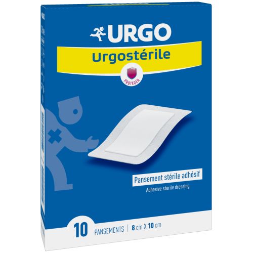 URGO Urgostérile 10 Pansements Stérile Adhésif 8cm x 10cm