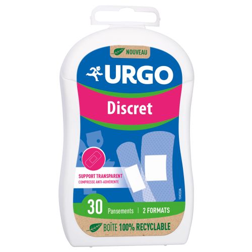 URGO DISCRET Pansement adhésif transparentprédécoupéX30