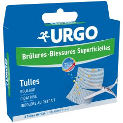 URGO Brûlures, blessures superficielles : soulage et cicatrise 5x5cm Boîte/6