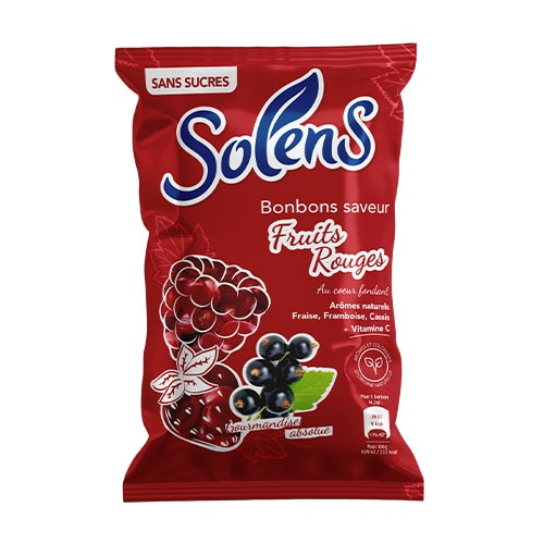 SOLENS BONBONS FRUITS ROUGES Sans Sucre - 100g